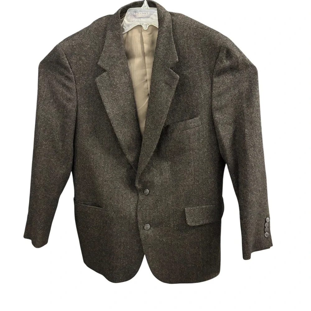 Nordstrom Mens Brown Herringbone Blazer Wool Camel Hair Sport‎ Coat Canada 44 R